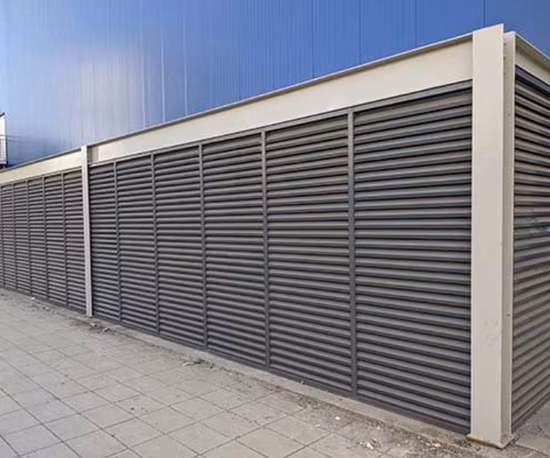 住宅自動換気シャッター外部クラッドカーテンウォールアルミルーバー現代のシャッター窓カーテンウォール用翼形ルーバー